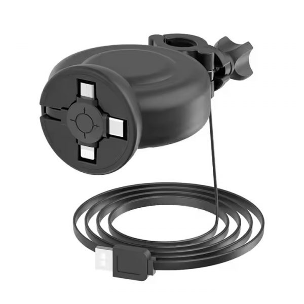 New Car Taxi Headrest Backseat Retractable Phone Charger Cord 3 in 1 Power Charging Station Retractable Car Charger Type C